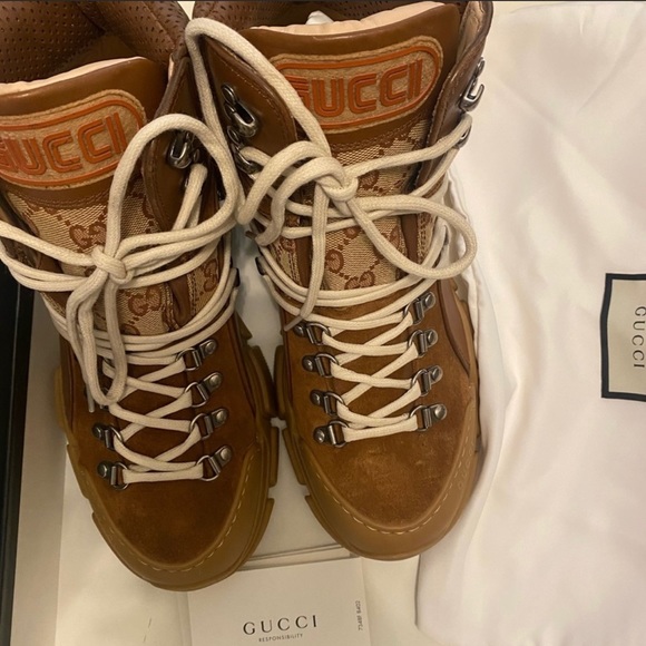 GUCCI FLASHTREK LEATHER BOOTS 100% Authentic MEN /WOMEN : mens 7 so womens 8.5 - Picture 7 of 7